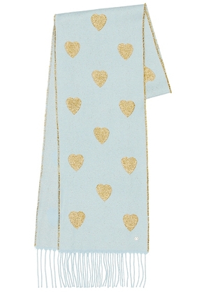 Valentino Garavani Lana Scarf in Celeste & Oro - Baby Blue. Size all.