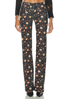 R13 Boy Flare in Lunar Petal Velveteen Black - Black. Size 25 (also in 27, 28, 29).