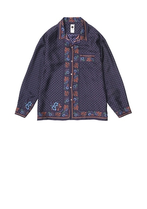 Vowels Long Sleeve Silk Scarf Shirt in Purple - Purple. Size 2 (also in 3, 4).