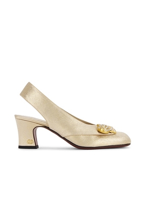 Valentino Garavani Adamantine Sling Back Pump in Antique Brass - Metallic Gold. Size 36 (also in 36.5, 37, 38, 38.5, 39.5, 40, 41).