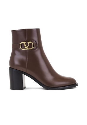 Valentino Garavani V Logo Signature Bootie in Cacao - Brown. Size 36 (also in 41).