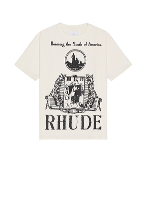 Rhude Youth Of America Tee in Vintage White & Black - White. Size M (also in L, S, XL/1X, XXL/2X).