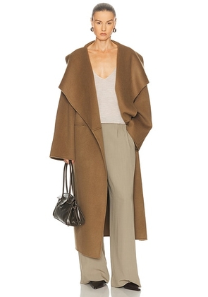 Toteme Signature Double Coat in Hazel - Brown. Size L (also in M).