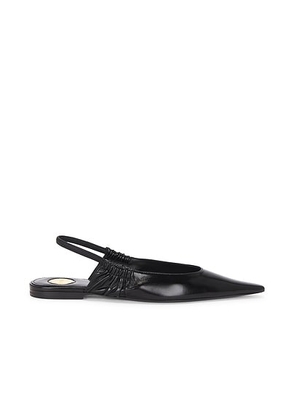 Saint Laurent Anne-Marie Slingback Flat in Nero. Size 37 (also in 36.5, 37.5, 38, 38.5, 40, 41).
