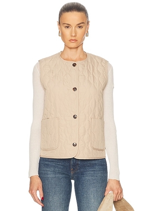 Varley Karla Quilted Gilet in Light Taupe - Taupe. Size M (also in L, S).