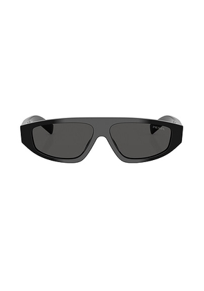 Prada Shield Sunglasses in Black - Black. Size all.