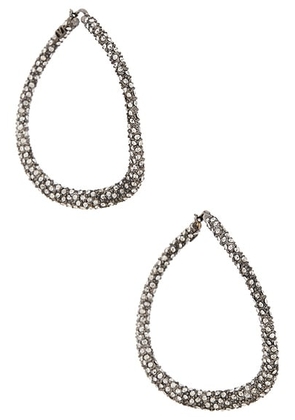 Valentino Garavani Shadowshine Earrings in Black Ruthenium  Crystal  & Silver - Metallic Silver. Size all.