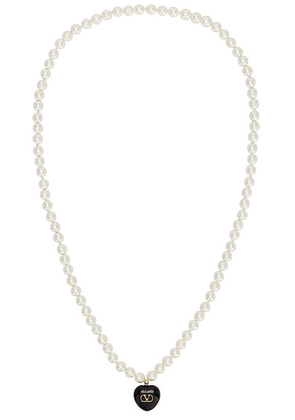 Valentino Garavani Perla Barocca Necklace in Oro  Nero  & Cream - Metallic Gold. Size all.