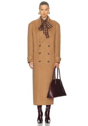 Saint Laurent Long Coat in Camel - Beige. Size 38 (also in 34, 36, 40).