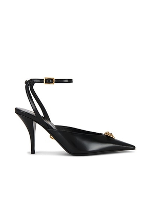 VERSACE Slingback Pump in Black & Gold - Black. Size 38 (also in 36, 40, 41).