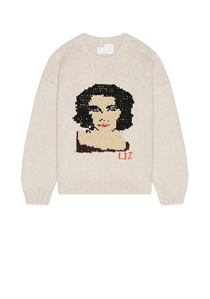 Paly Hollywood Liz Hand Knit Sweater in Grey - Grey. Size M (also in XL/1X).