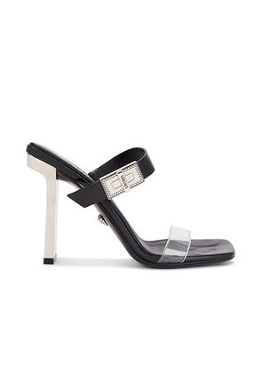 VERSACE Mule Sandal in Black & Palladium - Black. Size 37 (also in 39, 39.5).