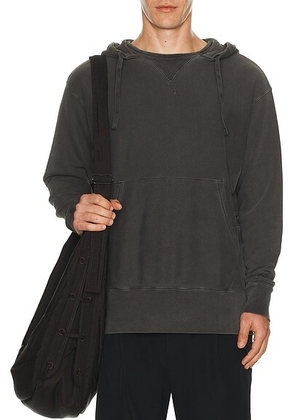 Snow Peak Garment Dyed Hoodie in Charcoal - Black. Size L (also in M, S, XL/1X).