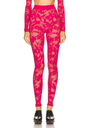 ALAÏA Lace Legging in Fuchsia - Fuchsia. Size 38 (also in 36, 44).