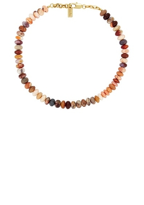VALERE Mini Rondelle Necklace in Mexican Opal & Gold - Metallic Gold. Size all.