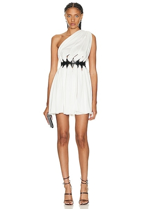 ALAÏA Deesse Mini Dress in Blanc - White. Size 38 (also in 34, 36).
