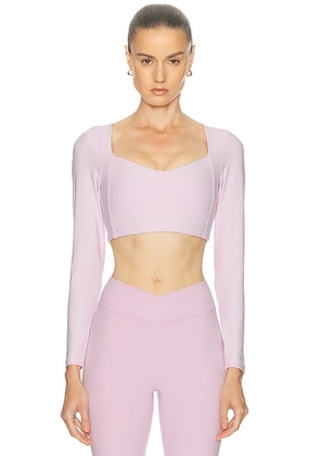 YEAR OF OURS Gabriette Longsleeve Bra Top in Plie Pink - Pink. Size M (also in L, S, XS).