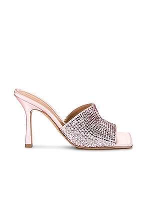 Bottega Veneta Sparkle Stretch Mule Sandals in Camellia - Pink. Size 38 (also in 38.5, 40, 41).