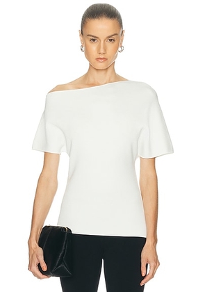 Rohe Asymmetrical Punto Milano Knitted Top in Off White - White. Size 38 (also in ).