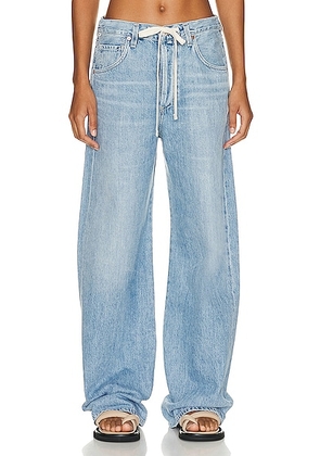 Citizens of Humanity Brynn Drawstring Trouser Jeans in Blue Lace - Denim-Light. Size 26 (also in 23, 24, 25, 27, 28, 29, 30, 31, 32, 33, 34).