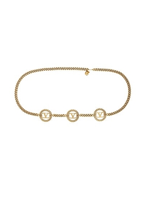 Valentino Garavani V Logo Signature Chain Belt in Antique Gold - Metallic Gold. Size M (also in ).