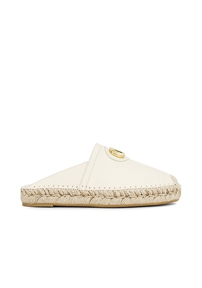 Valentino Garavani V Logo Signature Espadrilla Mule in Light Ivory - Ivory. Size 41 (also in 39).