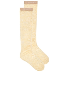 Valentino Rebrode Lace Sock in Avorio - Ivory. Size L/XL (also in S/M).