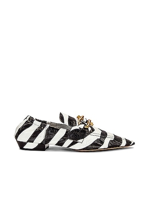 Bottega Veneta Madame Mocassins in White Zebra - White. Size 40 (also in 36.5).