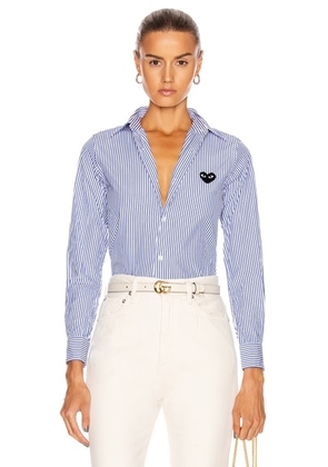 COMME des GARCONS PLAY Striped Shirt in Stripe - Blue. Size S (also in M, XS).