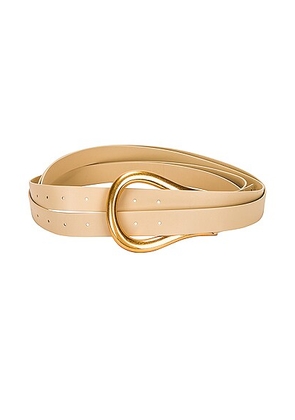 Bottega Veneta Leather Belt in Porridge & Gold - Nude. Size L (also in ).