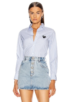 COMME des GARCONS PLAY Striped Shirt in Stripe - Blue. Size M (also in S, XS).