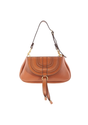 Chloe Brown Leather Small Marcie Clutch Bag