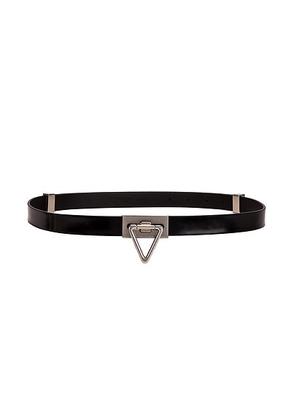 Bottega Veneta Triangle Lock Belt in Black & Silver - Black. Size 70 (also in 75).