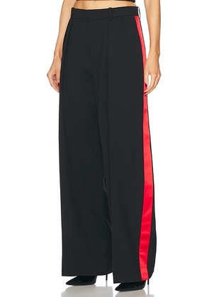 WARDROBE.NYC Low Rise Tuxedo Trouser in Black & Red - Black. Size XXS (also in ).