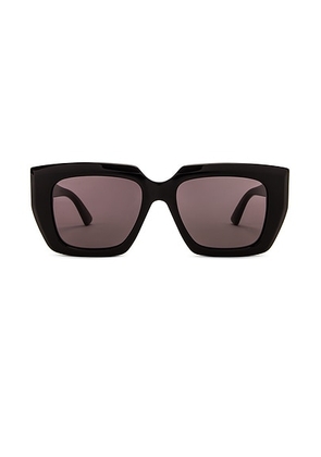 Bottega Veneta Classic Ribbon Square Sunglasses in Shiny Black - Black. Size all.