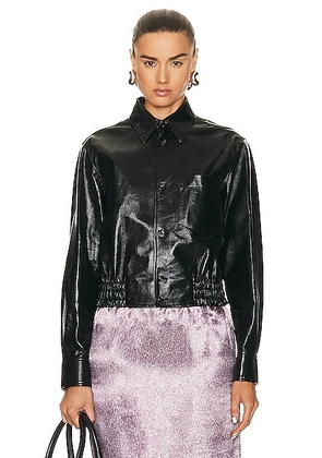 Bottega Veneta Leather Jacket in Black - Black. Size 34 (also in 36).