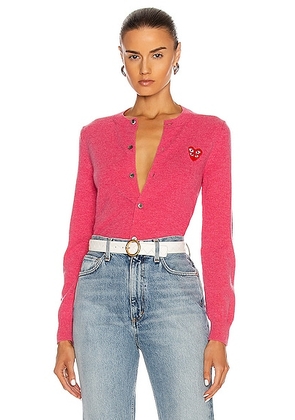 COMME des GARCONS PLAY Cardigan in Pink - Pink. Size M (also in L, S).