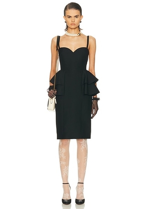 Valentino Peplum Dress in Nero - Black. Size 40 (also in 36, 38, 42).
