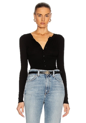 Enza Costa Silk Rib Fitted Long Sleeve Cardigan in Black - Black. Size L (also in M, S).