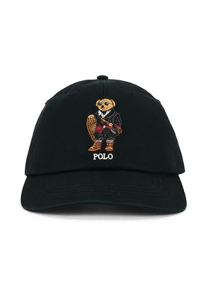Polo Ralph Lauren Classic Twill Novelty Holiday Bear Sport Cap in Black - Black. Size all.
