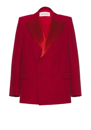 Valentino Classic Double Breasted Blazer in Cherry - Burgundy. Size 50 (also in ).