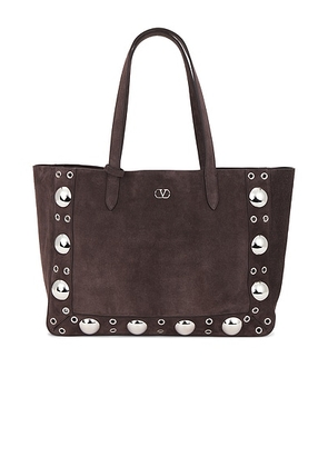 Valentino Garavani Nellcote Tote Bag in Testa Di Moro - Chocolate,Taupe. Size all.