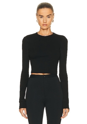 WARDROBE.NYC x Hailey Bieber HB Long Sleeve Tee in Black - Black. Size XXS (also in ).