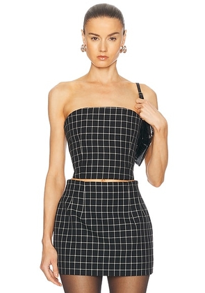 WARDROBE.NYC Corset Top in Black Plaid - Black. Size L (also in S, XS, XXS).