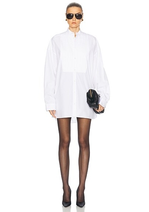 WARDROBE.NYC Tuxedo Mini Shirt Dress in White - White. Size XS (also in S, XXS).