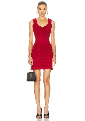 VERSACE Sleeveless Mini Dress in Parade Red - Red. Size 40 (also in 42).