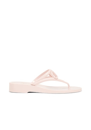 Valentino Garavani V Logo Signature Thong Sandal in Rose Quartz - Blush. Size 36 (also in 37, 40, 41).