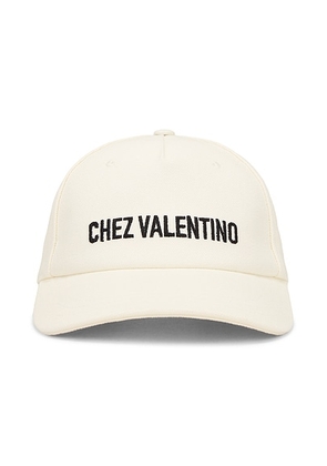Valentino Garavani Chez Valentino Baseball Hat in Avorio & Nero - Black,White. Size 56 (also in 57, 58).
