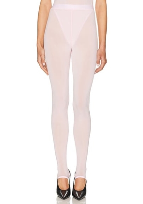 WARDROBE.NYC Sheer Stirrup Legging in Blush - Blush. Size S (also in L, M, XL, XS, XXS).