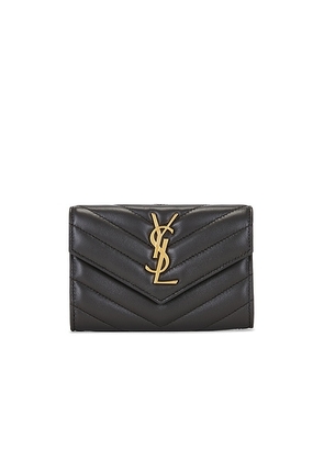 Saint Laurent Small Envelope Wallet in Urban Chic - Grey. Size all.